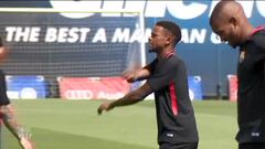 ¿Con quién hizo pandilla Semedo en su primer entreno?