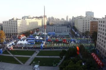 En la Alameda Bernardo O higgins, se dio inicio a una nueva versión de la Maraton de Santiago.