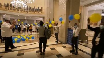 Así recibieron a Tigres en su hotel en Doha tras vencer a Palmeiras en el Mundial de Clubes