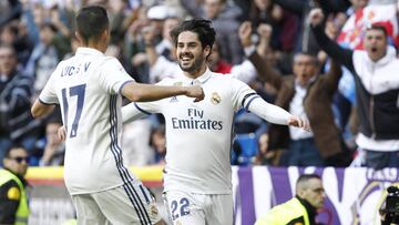 Isco celebrating his goal against Alavés.