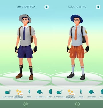 Un vistazo in-game a los conjuntos de ropa de Escarlata y P&uacute;rpura en Pok&eacute;mon GO