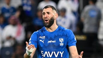 Soccer Football - Saudi Pro League - Al Hilal v Damac - Kingdom Arena, Riyadh, Saudi Arabia - April 28, 2026 Al Hilal's Karim Benzema reacts REUTERS/Stringer