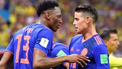 Yerry Mina y James Rodr&iacute;guez 