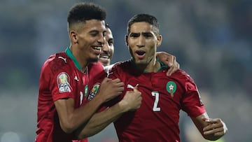 Achraf celebra su gol ante Malaui.