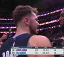 La frase de LeBron a Doncic tras firmar una noche para la historia que le dejó con esta cara