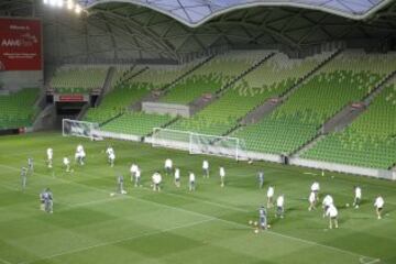 Doble sesión de entrenamiento del Real Madrid en Melbourne