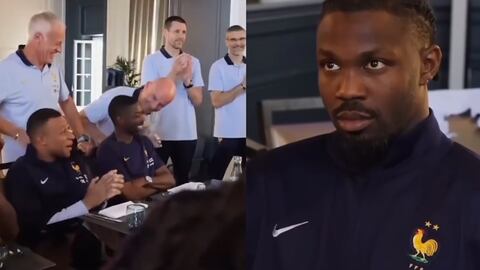 La reacción de Mbappé y Thuram a la felicitación de Deschamps a los campeones de la Champions