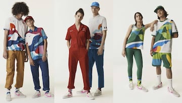 Los uniformes de Estados Unidos, Francia y Brasil que ha hecho Nike Sb con Parra para los Juegos Olímpicos de Tokio 2020.