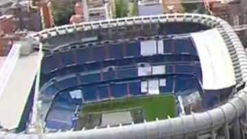 Los fondos del estadio Santiago Bernabéu ya están sin techo