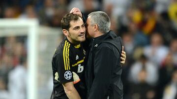 Casillas, con Mourinho, en su etapa en el Madrid.