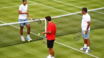 toni Nadal, rafa Nadal y Marc L&oacute;pez.