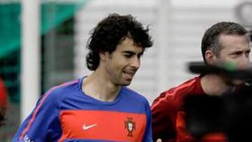 <b>PREPARACIÓN. </b>Tiago entrenándose con la selección de Portugal.