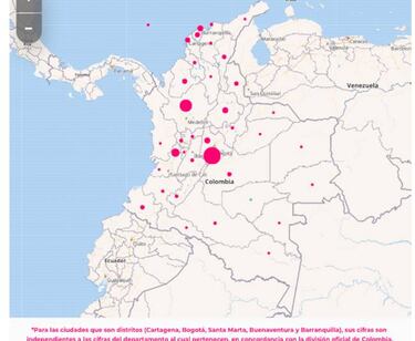 Mapa de casos y muertes por coronavirus por departamentos en Colombia: hoy, 23 de octubre