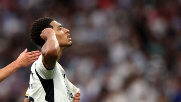 Soccer Football - LaLiga - Real Madrid v Getafe - Santiago Bernabeu, Madrid, Spain - September 2, 2023 Real Madrid's Jude Bellingham celebrates scoring their second goal REUTERS/Violeta Santos Moura