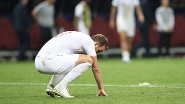 MOSCOW, RUSSIA - JULY 11:  Harry Kane of England is seen at full time during the 2018 FIFA World Cup Russia Semi Final match between England and Croatia at Luzhniki Stadium on July 11, 2018 in Moscow, Russia. (Photo by Ian MacNicol/Getty Images)