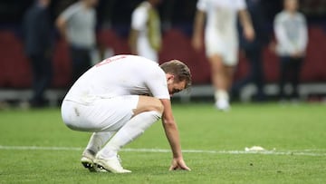 MOSCOW, RUSSIA - JULY 11:  Harry Kane of England is seen at full time during the 2018 FIFA World Cup Russia Semi Final match between England and Croatia at Luzhniki Stadium on July 11, 2018 in Moscow, Russia. (Photo by Ian MacNicol/Getty Images)