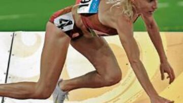 Marta Domínguez se fue al suelo