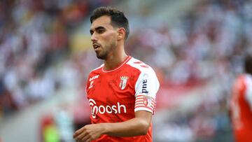 BRAGA, PORTUGAL - AUGUST 07: Ricardo Horta of SC Braga looks dejected during the Liga Portugal Bwin match between Sporting Braga and Sporting CP at Estadio Municipal de Braga on August 7, 2022 in Braga, Portugal. (Photo by Diogo Cardoso/DeFodi Images via Getty Images)