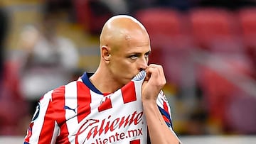 Javier Chicharito Hernandez celebrates his goal 2-0 of Guadalajara during the round one second leg match between Guadalajara and Cibao FC as part of the CONCACAF Champions Cup 2025, at Akron Stadium on February 12, 2025 in Guadalajara, Jalisco, Mexico.