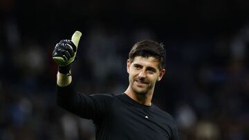 Courtois, al acabar el partido ante el Alavés.