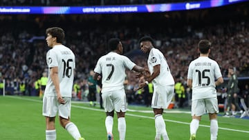 Real Madrid are on to the Top 16 of the Champions League after a 2-1 win over Benfica in the playoff second leg with goals from Tchouameni and Vinicius Jr.