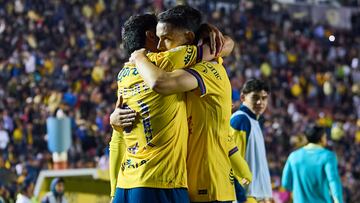 Alvaro Fidalgo celebrate this goal 2-1 of America during the 14th round match between America and Monterrey as part of the Liga BBVA MX, Torneo Apertura 2024 at Ciudad de los Deportes Stadium on October 27, 2024 in Mexico City, Mexico.