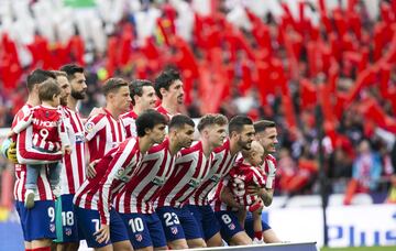 Once inicial del Atlético de Madrid:Oblak; Trippier, Savic, Felipe, Hermoso; Llorente, Saúl, Koke, Correa; Joao Félix y Morata.

