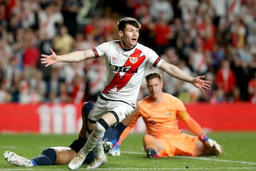 2-0. Fran García celebra el segundo gol que marca en el minuto 52 de partido.