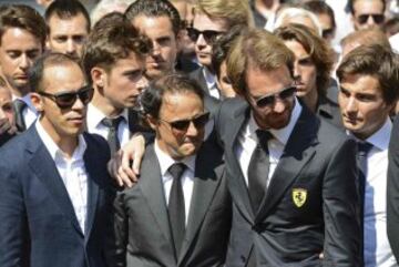 Los pilotos Pastor Maldonado, Felipe Massa y Jean-Eric Vergne.