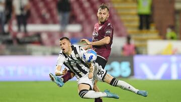Momento del partido entre la Salernitana y el Udinese de la Serie A.