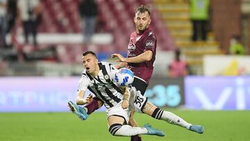 Momento del partido entre la Salernitana y el Udinese de la Serie A.