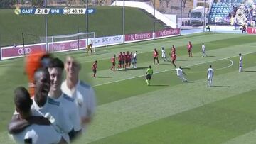 Real Madrid's Vinicius scores sneaky free-kick for Castilla