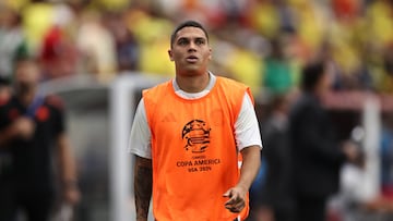 GLENDALE, ARIZONA - JUNE 28: Juan Fernando Quintero of Colombia looks on during the CONMEBOL Copa America 2024 Group D match between Colombia and Costa Rica at State Farm Stadium on June 28, 2024 in Glendale, Arizona. Omar Vega/Getty Images/AFP (Photo by Omar Vega / GETTY IMAGES NORTH AMERICA / Getty Images via AFP)