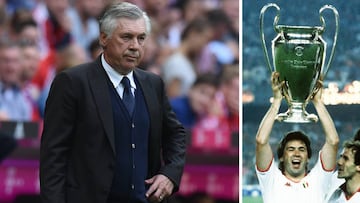 Carlo Ancelotti como entrenador y jugador.