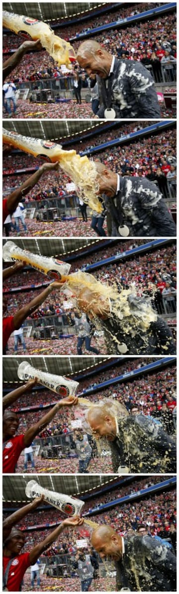 El Bayern celebra el título con ¡Un baño de cerveza!