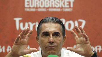 Sergio Scariolo, durante una rueda de prensa en el Eurobasket.