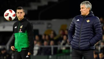 Setién, en el duelo ante la Real.