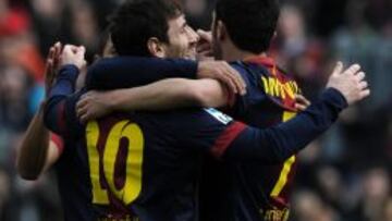 Messi celebra el gol del 2-0.