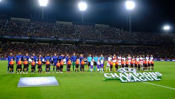 Imagen de la previa del Barça-PSG en el Olímpic.