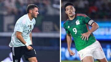 Santiago Giménez (izq) y Raúl Jiménez (der) se encuentran en partidos con el Tri.