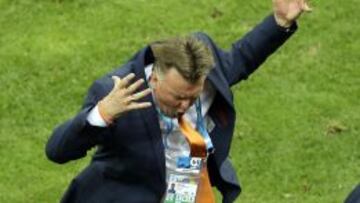 Van Gaal, en el encuentro de Holanda ante Brasil.