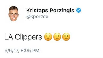 Kristaps Porzingis hace un guiño a... ¡Los Angeles Clippers!