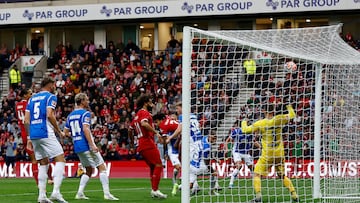 Soccer Football - Pre Season Friendly - Liverpool v SV Darmstadt 98 - Deepdale Stadium, Preston, Britain - August 7, 2023 Liverpool's Luis Diaz scores their third goal past SV Darmstadt 98's Marcel Schuhen Action Images via Reuters/Jason Cairnduff
