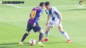 La jugada de Messi que deja arrodillado a Marc Roca