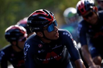 Egan Bernal, Richard Carapaz, Andrey Amador, Jonathan Castroviejo, Michal Kwiatkowski, Luke Rowe, Pavel Sivakov y Dylan van Baarle entrenan para el Tour de Francia 2020.