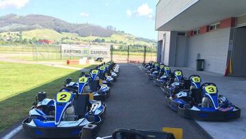 Karts del circuito Fernando Alonso en Asturias.