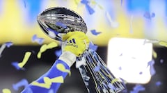 INGLEWOOD, CALIFORNIA - FEBRUARY 13: The Vince Lombardi Trophy is seen following Super Bowl LVI at SoFi Stadium on February 13, 2022 in Inglewood, California. The Los Angeles Rams defeated the Cincinnati Bengals 23-20.   Andy Lyons/Getty Images/AFP
== FOR NEWSPAPERS, INTERNET, TELCOS & TELEVISION USE ONLY ==