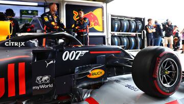 NORTHAMPTON, ENGLAND - JULY 14: Max Verstappen of Netherlands and Red Bull Racing prepares to drive in the garage before the F1 Grand Prix of Great Britain at Silverstone on July 14, 2019 in Northampton, England. (Photo by Mark Thompson/Getty Images)