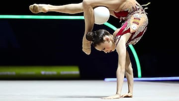 La gimnasta española María Añó, durante una competición.