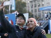 Selfies y abrazos: el Maratón más especial de Erika Olivera